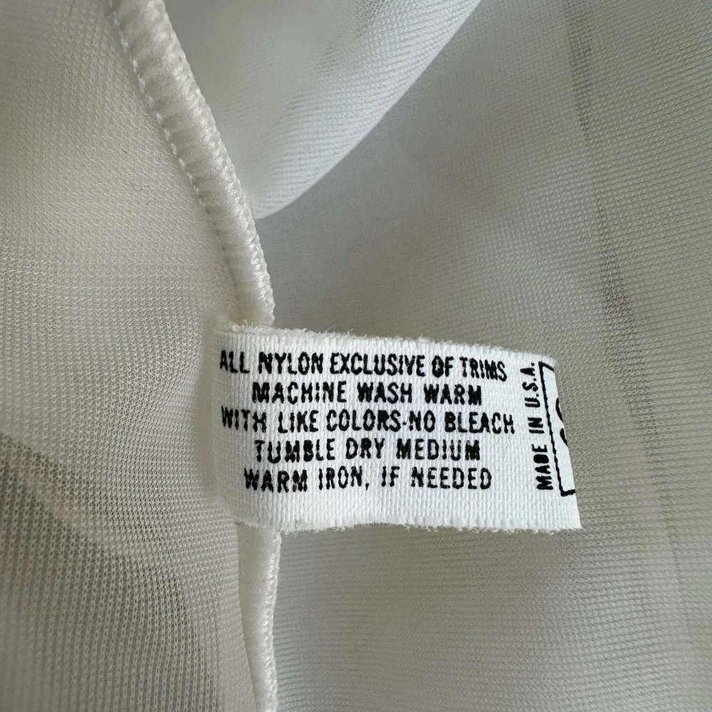 Vintage White Sheer Duster Lagenlook Feminine Layer With Cape Flutter Sleeves~ M - Picture 9 of 11